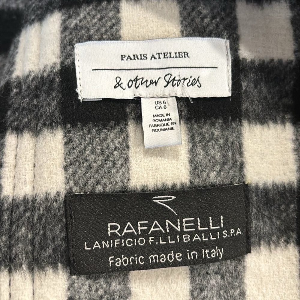 & Other Stories Monochrome Plaid Utility Jacket - Picture 6 of 6